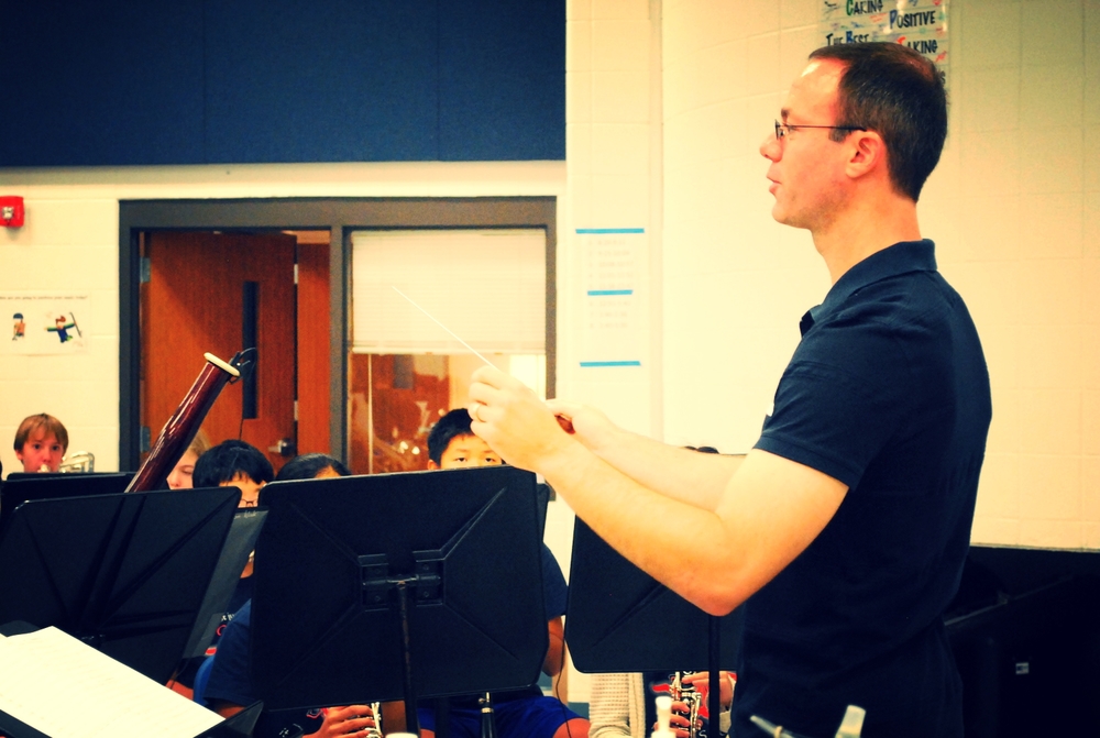 World-renowned composer Brian Balmages paid a visit to Canyon Vista Honors Band on Tuesday, September 30th, 2014. Photo by Katie Chung