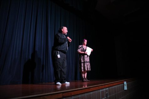 Mr. Jacob Vigil and Mrs. Jennifer Gonzales introducing the audience to the show