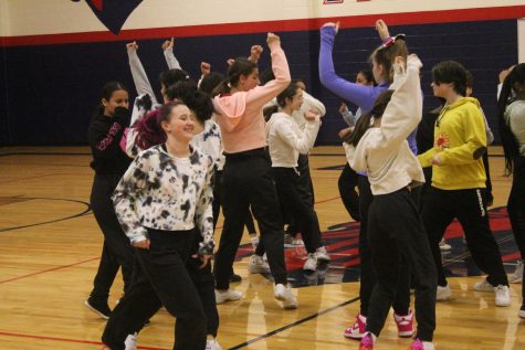 The Dance performance at the Mustang Express Pep rally