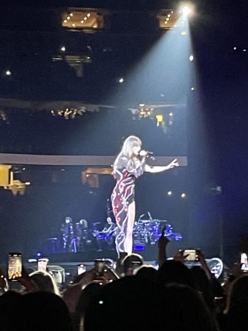 Taylor Swift performing the Reputation era.